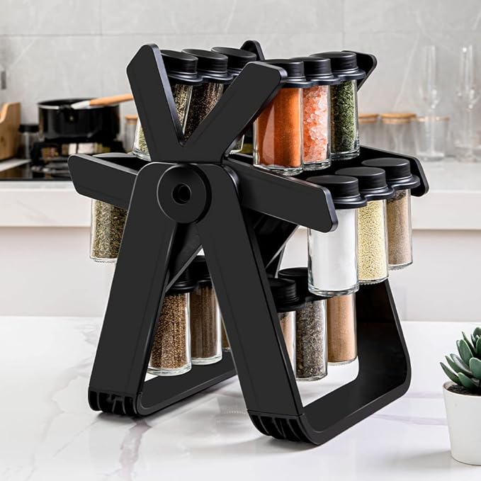 𝙃𝙤𝙢𝙞𝙫𝙚𝙭™ 18 Jar Rotating Spice Jar – طقم بهارات دوار 18 برطمان