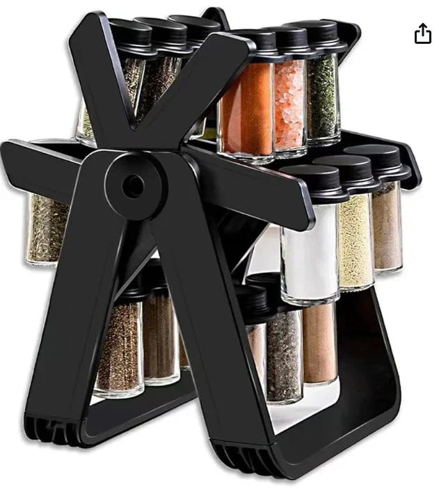 𝙃𝙤𝙢𝙞𝙫𝙚𝙭™ 18 Jar Rotating Spice Jar – طقم بهارات دوار 18 برطمان
