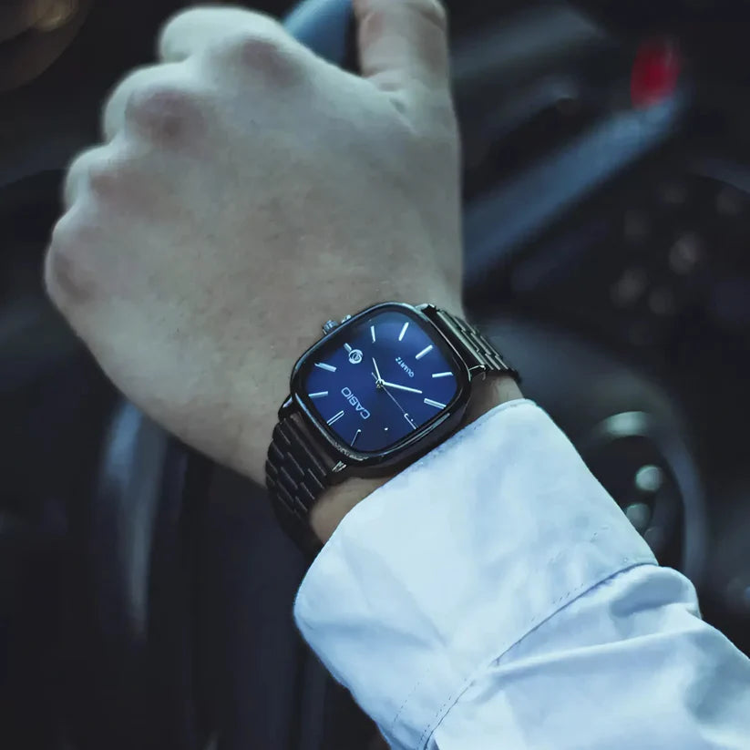 𝙃𝙤𝙢𝙞𝙫𝙚𝙭™Casio Black Chain Blue Dial Couple Watch