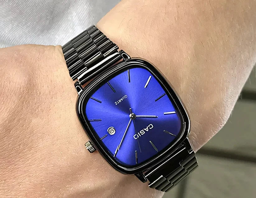 𝙃𝙤𝙢𝙞𝙫𝙚𝙭™Casio Black Chain Blue Dial Couple Watch