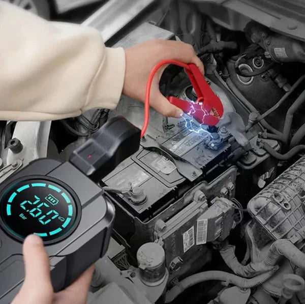 𝙃𝙤𝙢𝙞𝙫𝙚𝙭Jump Starter With Air Pump هيكساليفينغ™ جهاز تشغيل البطارية مع منفاخ هواء