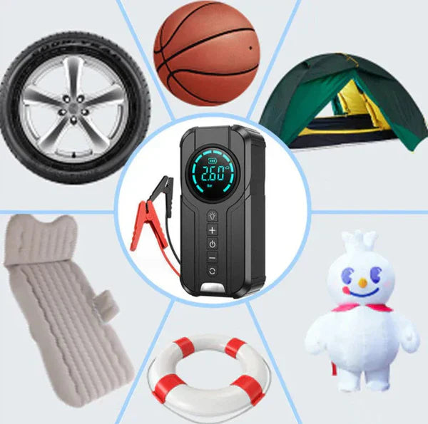 𝙃𝙤𝙢𝙞𝙫𝙚𝙭Jump Starter With Air Pump هيكساليفينغ™ جهاز تشغيل البطارية مع منفاخ هواء