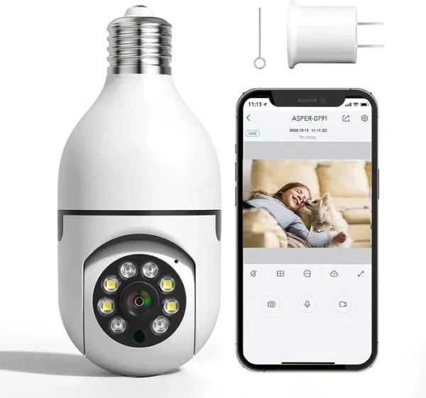 𝙃𝙤𝙢𝙞𝙫𝙚𝙭™ Night Vision Wireless Bulb Camera – كاميرا لمبة ذكية برؤية ليلية