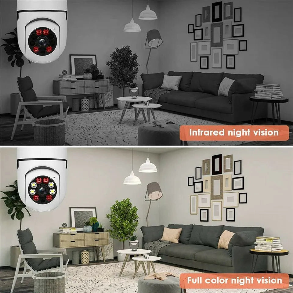 𝙃𝙤𝙢𝙞𝙫𝙚𝙭™ Night Vision Wireless Bulb Camera – كاميرا لمبة ذكية برؤية ليلية